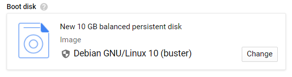 Allocate storage for the boot disk.